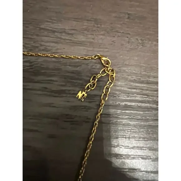 Vintage Nina Ricci Gold-Plated Monogram Heart Pendant Necklace